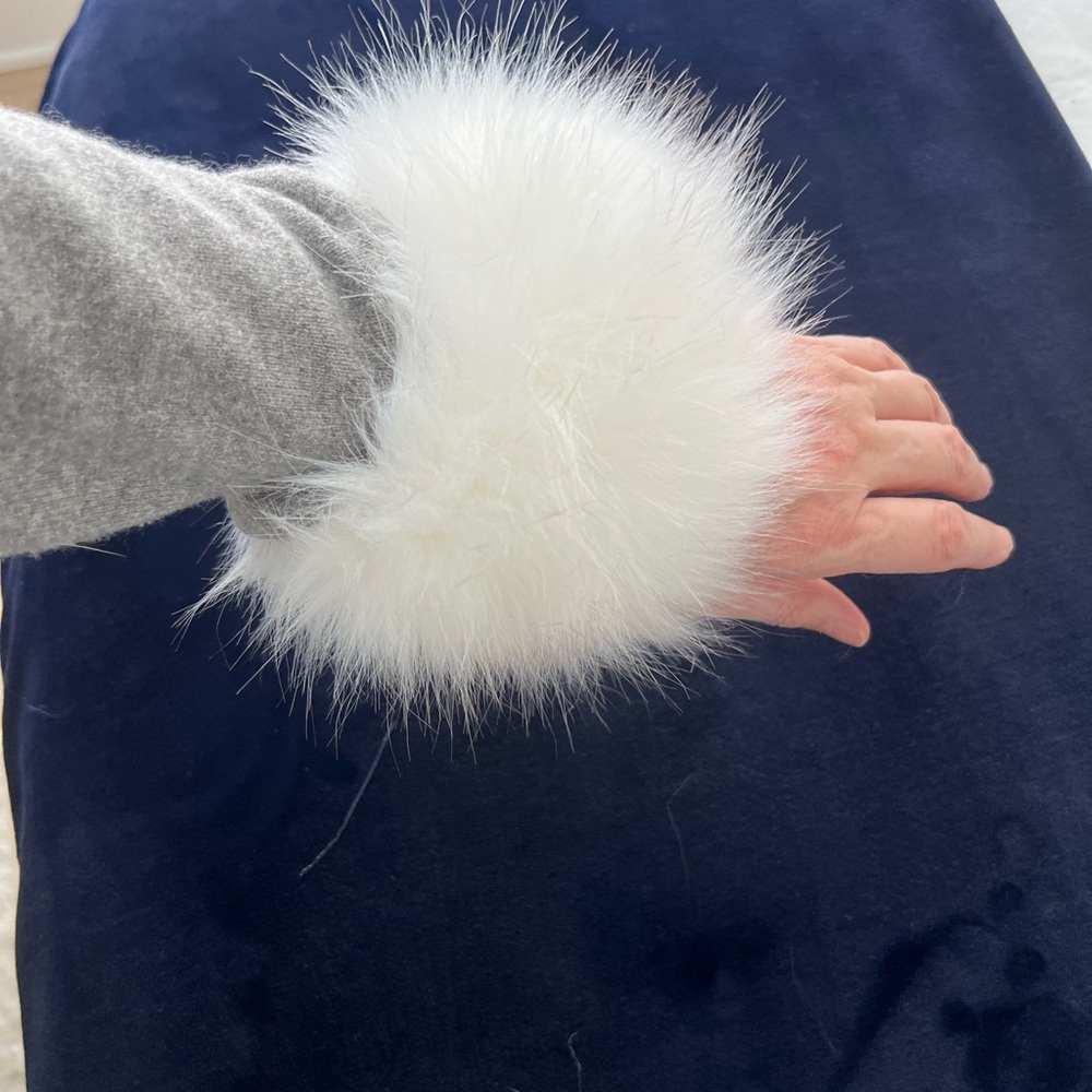 Chic White Faux Fur cuffs